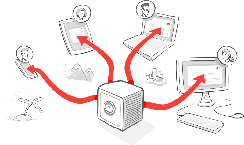 Safe remote controls several devices